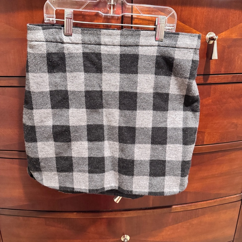 Madewell Checkered Mini Skirt in Black and Gray